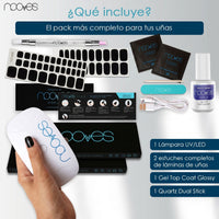 Starter Kit Midnight Noir – Pack de Manicura y Pedicura Negras con Top Coat