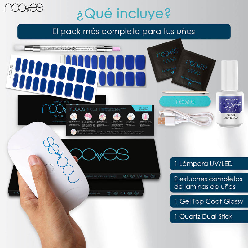Kit Inicial Beauty Blue - Pacote Inicial com Top Coat - Nooves Nails