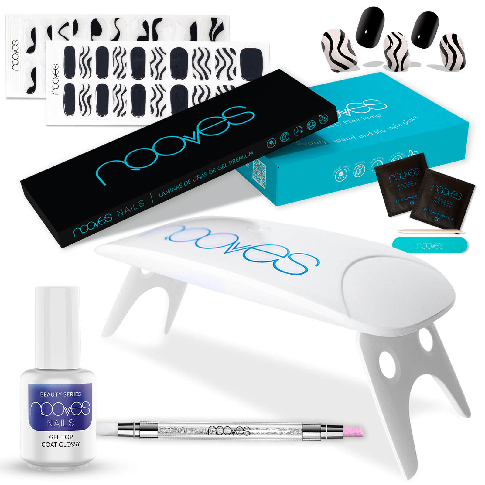 Starter Kit Beauty Nail Art - Pack de Iniciación con Top Coat - Bold Zebra - So Twirl