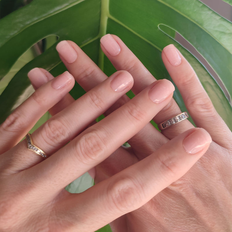 Resultado Manicura en casa con Láminas de Gel - Tender Rose - Nooves Nails - Acabado Natural