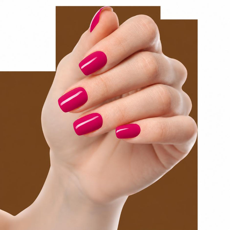 Uñas de gel Wine Glow curadas con lámpara UV - Brillo espejo
