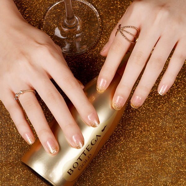 Láminas de Gel - Gold Glitter- Nooves Nails