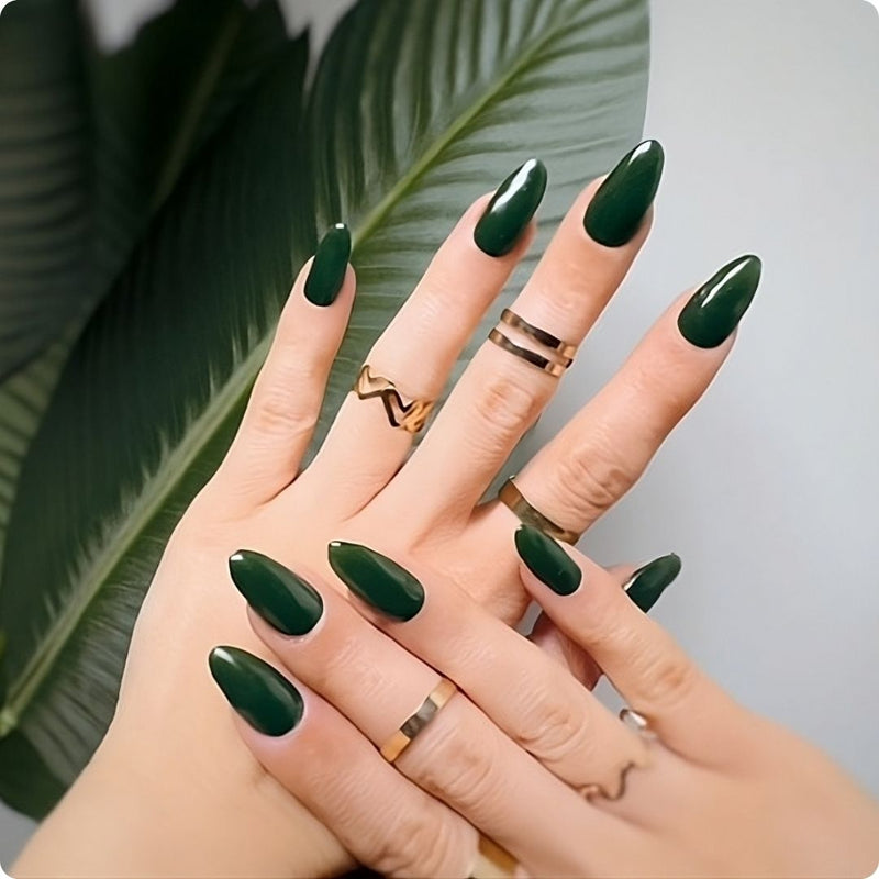 Gel Nail - Dark Green - Nooves Nails