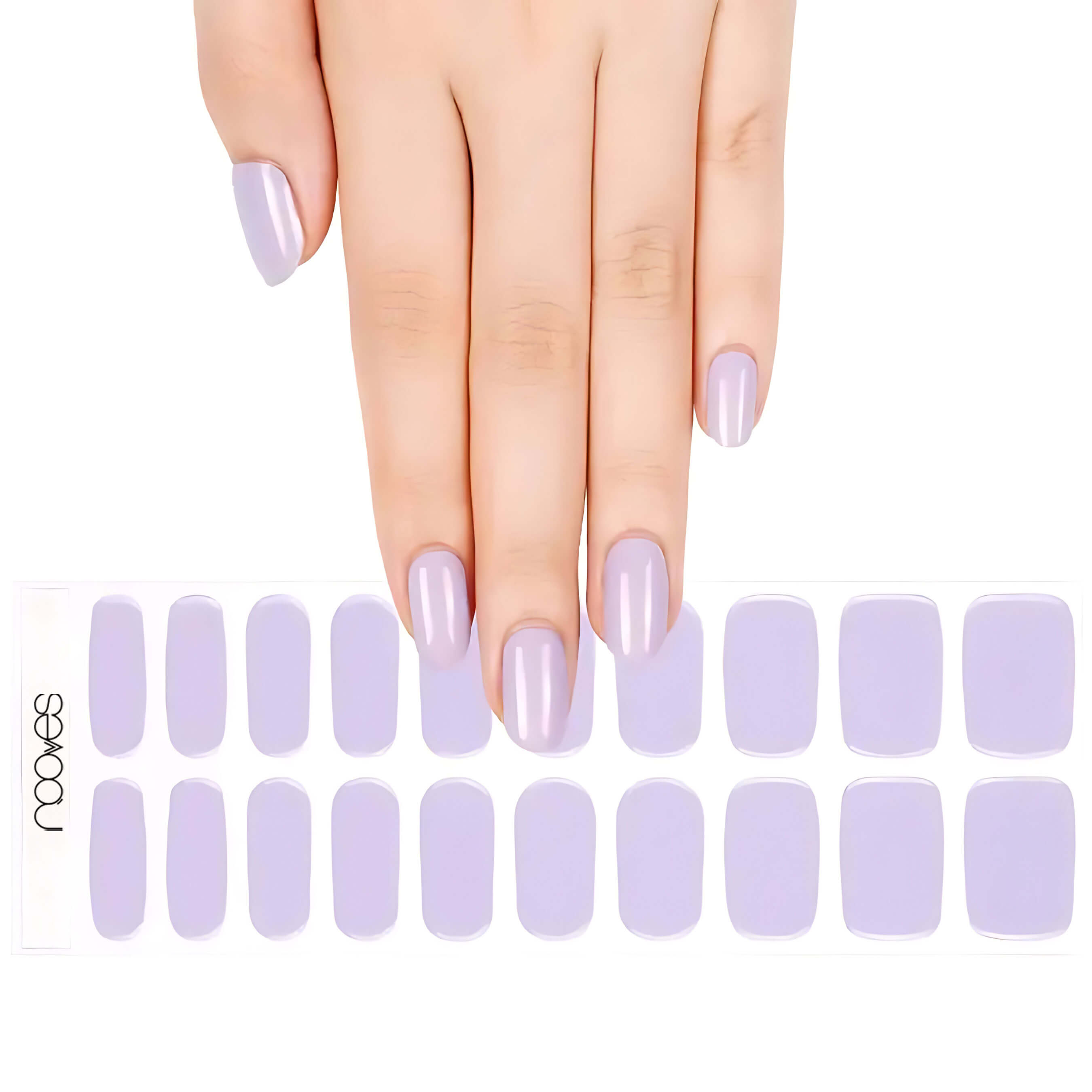 Premium Pre-Cured Gel Nail Wraps - Lavender Milk - Nooves Nails
