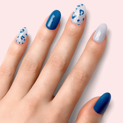 Lámina de gel Blue Leopard - animal print azul para viaje de verano NOOVES