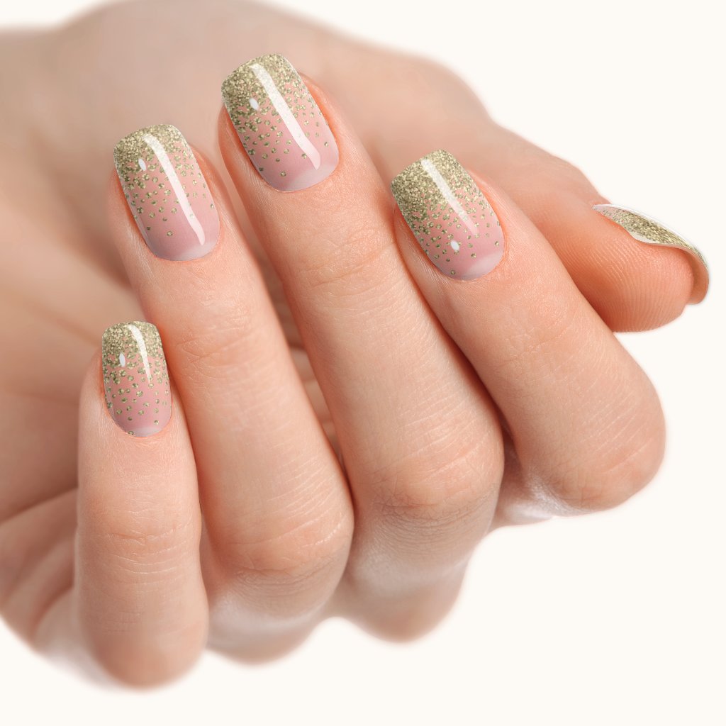 Láminas de Gel - Gold Glitter- Nooves Nails