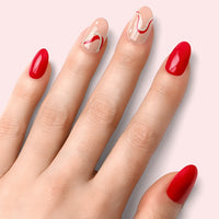 Gel Nail - Red Waves - Nooves Nails