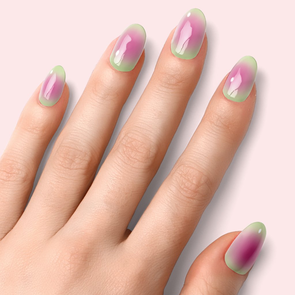 Láminas de gel Zen Garden NOOVES - manicura botánica verde primavera