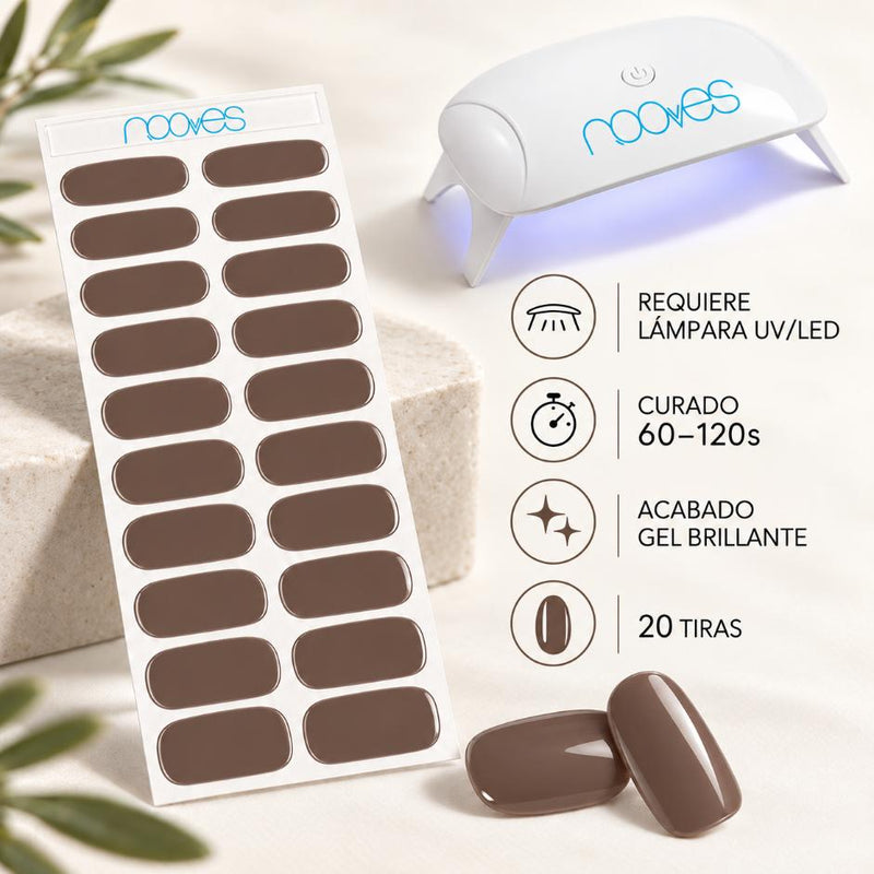 Cómo quedan las uñas de gel Moka Nude - Antes y después