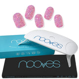 Pack Nooves Nails Folha de gel premium pré-curada Pink Designs + Lâmpada UV/LED 8W PORTÁTIL - Lâmpada secadora de unhas 8W