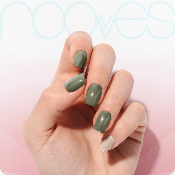 Folhas de Gel - Olive Green - Nooves Nails 