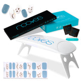 Pack Nooves Designs Nail Art Folha de gel premium pré-curada + UV/LED Lâmpada de unhas PORTÁTIL 8w - Lâmpada de secagem de unhas de 8W